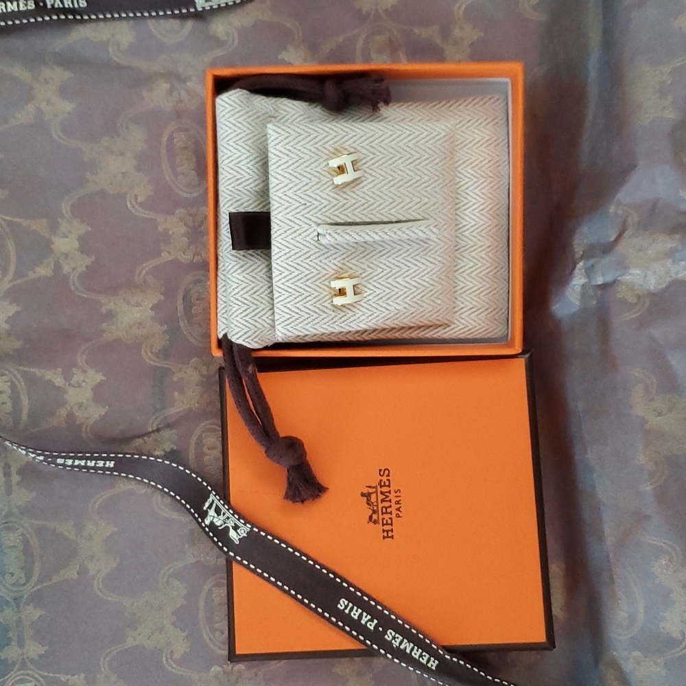 Hermes mini h pop earrings